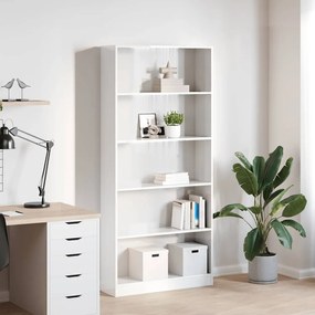Estante 80x24x176 cm derivados de madeira branco brilhante