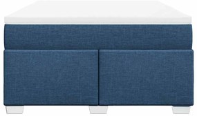 Cama com molas/colchão 140x190 cm tecido azul