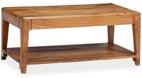 vidaXL Mesa de centro em madeira maciça 88x50x38 cm