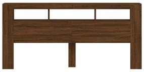 Cabeceira c/ LEDs 220x18,5x103,5 cm carvalho castanho