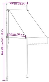 Toldo retrátil manual 100 cm antracite