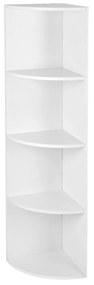 Estante de canto com 4 prateleiras para exibir objetos | VASAGLE | 30 x 30 x 129,5 cm | branco | LBC42WT.