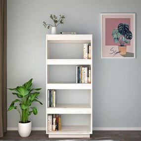 Estante/divisória 60x35x135 cm madeira de pinho maciça branco