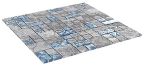 Ladrilhos de mosaico 11 pcs 30x30 cm vidro cinzento e azul