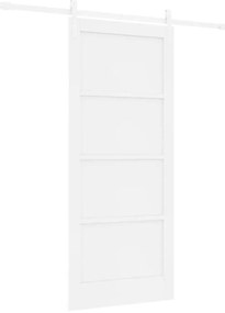Porta Deslizante vidaXL com Conjunto de Hardware Branca 86x198,5 cm Ma