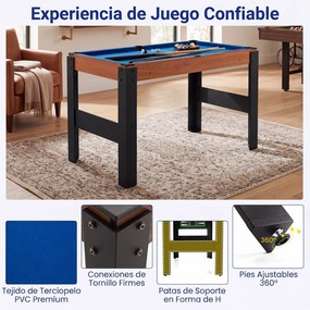 Mesa de Jogos Multifunções 14 em 1, 104 x 57 x 70 cm, Painéis de Jogo Empilháveis, Natural
