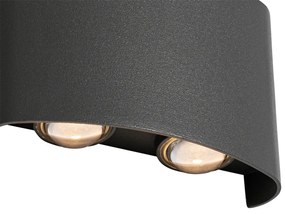 Candeeiro de parede exterior cinzento escuro incluindo LED 4 luzes IP54 - Silly Moderno