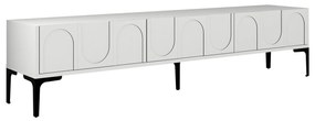 Móvel de TV "Lyon" – Branco e Preto – 180x42x35 cm – Design Moderno