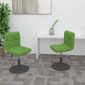 vidaXL Cadeiras de jantar giratórias 2 pcs veludo verde-claro