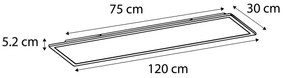 Candeeiro de teto moderno em aço 120 cm com LED regulável em 4 níveis - Liv Moderno