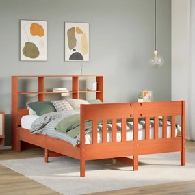 VidaXL Cama sem colchão 140x190 cm pinho maciço castanho-mel