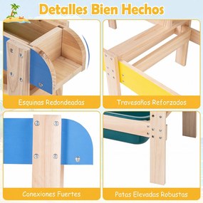 Mesa de Areia e Água para Crianças, 92 x 35 x 79,5 cm, Sistema Aquático Interativo, Multicolor