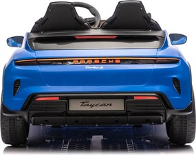Carro elétrico para Crianças 24V Porsche Taycan Turbo S, 2 Lugares, Rodas Espuma EVA, assento couro ecológico Azul