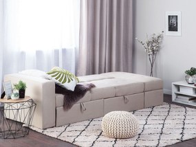 Sofá-cama de 3 lugares em tecido creme com repousa-pés  FALSTER Beliani