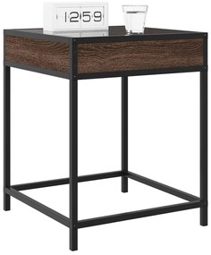 Mesa de cabeceira c/ LED Infinity 40x40x51 cm carvalho castanho