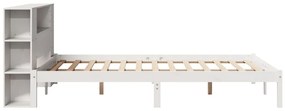 Cama com estante sem colchão 120x200 cm pinho maciço branco