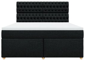 Cama com molas/colchão 180x200 cm tecido preto