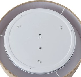 Plafon moderno taupe com abajur de veludo 46cm 3-luzes - Luz