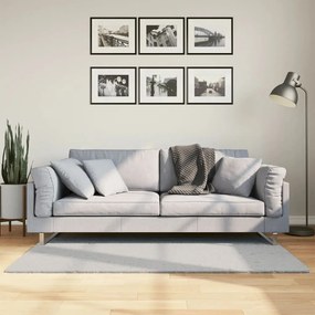 vidaXL Tapete pelo curto macio e lavável HUARTE 80x150 cm cinzento