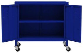 Armário de arrumação aço 60x35x56 cm azul-marinho