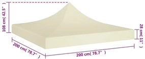 Teto para tenda de festas 2x2 m 270 g/m² cor creme