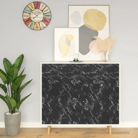 vidaXL Autocolante para móveis 500x90 cm PVC cor de pedra preta