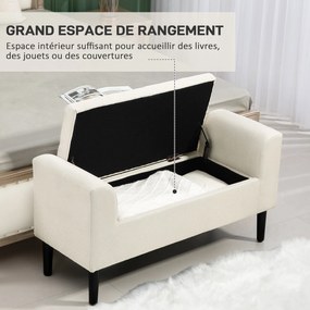 Banco com Armazenamento 116 x 44 x 58 cm Bege