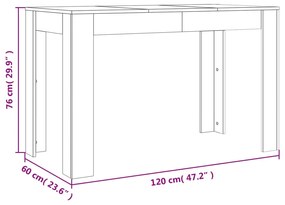 Mesa de Jantar Paola de 120 cm - Nogueira - Design Minimalista