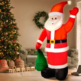 Pai Natal insuflável com iluminação 180 x 120 cm Multicolorido