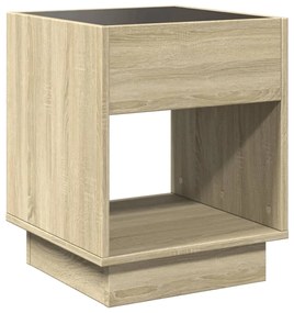 Mesa de centro luzes LED Infinity 40x40x50 cm carvalho sonoma