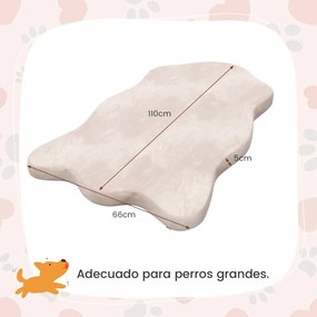 Cama para cães grandes com suporte viscoelástico tapete impermeável com capa removível 110 x 66 x 5 cm Bege