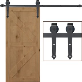 HOMCOM Kit de trilho deslizante para portas de correr, metal, 2 m, capacidade máxima 100 kg, marrom | Aosom Portugal