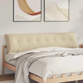 vidaXL Travesseiro para Costas Creme 200 x 50 cm Tecido de Microfibra