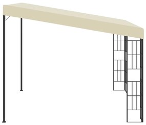 Gazebo de montagem na parede 3x3 m tecido creme