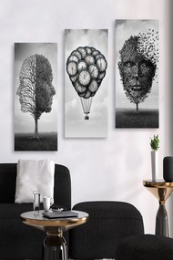 Quadro Decorativo MDF0006 – Multicolor – 20 x 50 cm (3 Peças)