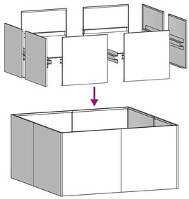 Vaso/floreira 80x80x40 cm aço laminado a frio branco