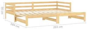 Estrutura sofá-cama de puxar 2x(90x200) cm pinho maciço