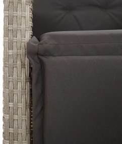 5 pcs conjunto de jantar p/ jardim c/ almofadões cinzento claro