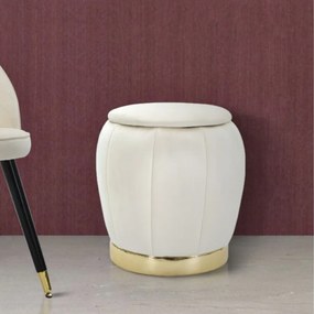 BANCO COM ARMAZENAMENTO PARIS Ø 43X43 CM CREME E DOURADO