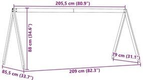 Telhado de cama infantil 209x85,5x88 cm pinho maciço branco