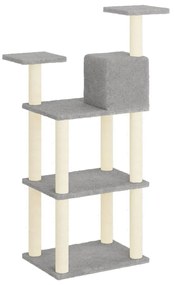 Árvore p/ gatos postes arranhadores sisal 118,5 cm cinza-claro