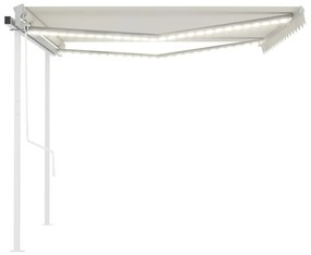 Toldo automático c/ LED e sensor de vento 4x3,5 m cor creme