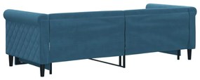 Sofá-cama com gavetão 80x200 cm veludo azul