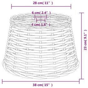 Abajur de teto Ø38x23 cm vime branco