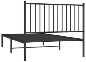 Estrutura de cama com cabeceira 100x190 cm metal preto