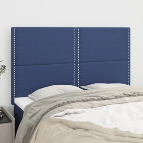 Cabeceira de cama 4 pcs tecido 72x5x78/88 cm azul