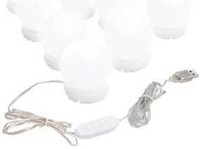 Espelho de parede sem moldura c/ luzes LED vidro retangular