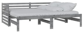 Estrutura sofá-cama de puxar 2x(90x200)cm pinho maciço cinzento