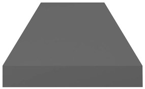 Prateleiras de parede suspensas 2 pcs 80x23,5x3,8cm MDF cinza