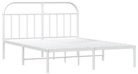 Estrutura de cama com cabeceira 140x200 cm metal branco